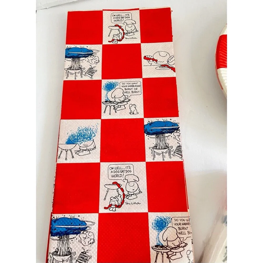 Vintage Ziggy Bar-B-Que Party Set Tablecloth Plates Napkins NOS 1978